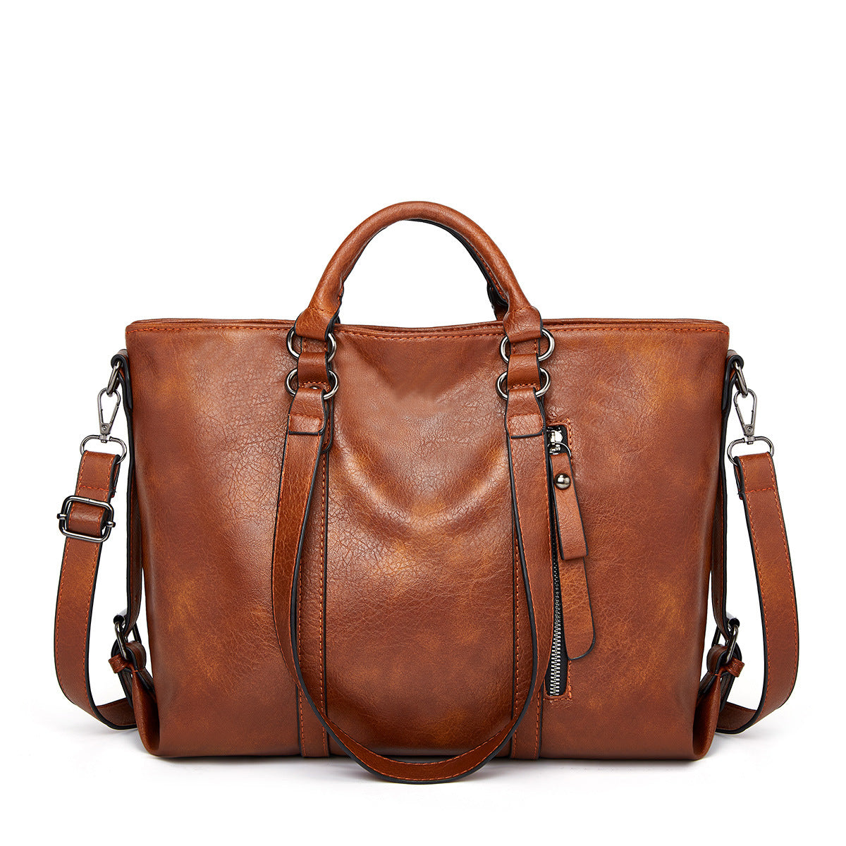 Wholesale PU Soft Leather Large Capacity Tote Bag Shoulder Handbag